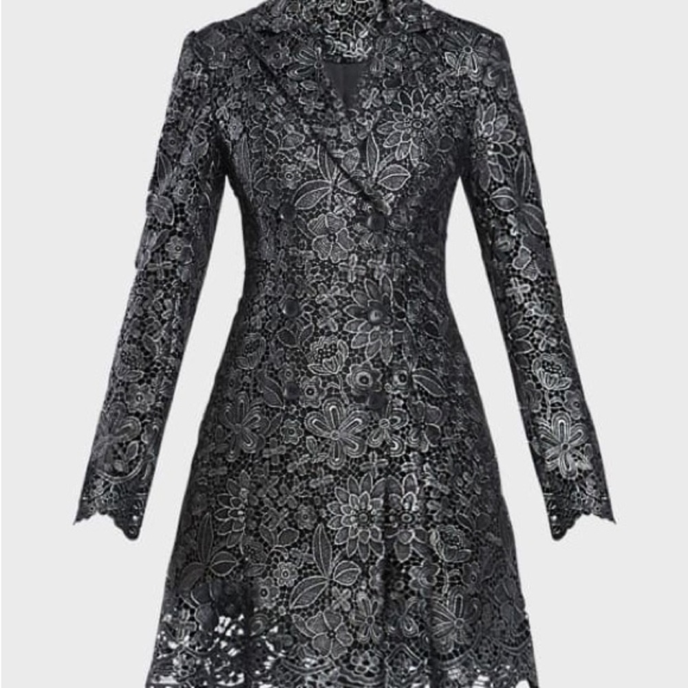 Zac Posen Metallic Lace Blazer Jacket Dress